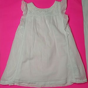 5t Dress white with crochet yoke